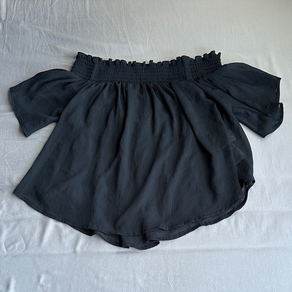 Hollister Navy Off-Shoulder Top